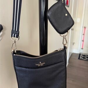 Kate Spade Elegant Black Crossbody Bag with Pouch